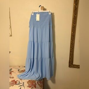 Grace Karin Light Blue Tiered Maxi dress